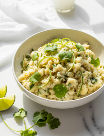 Healthy Lime Cilantro Cauliflower Rice