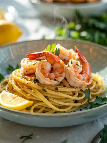 Lemon Garlic Parmesan Shrimp Pasta