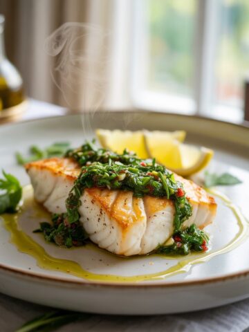 Halibut with Chimichurri Sauce