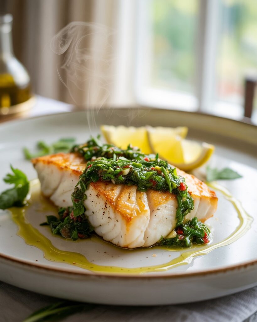 Halibut with Chimichurri Sauce