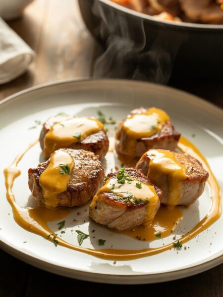 Quick Pan-Seared Pork Medallions with Savory Butter Sauce