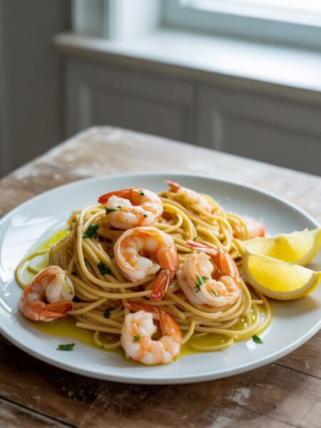 Lemon Garlic Shrimp Pasta