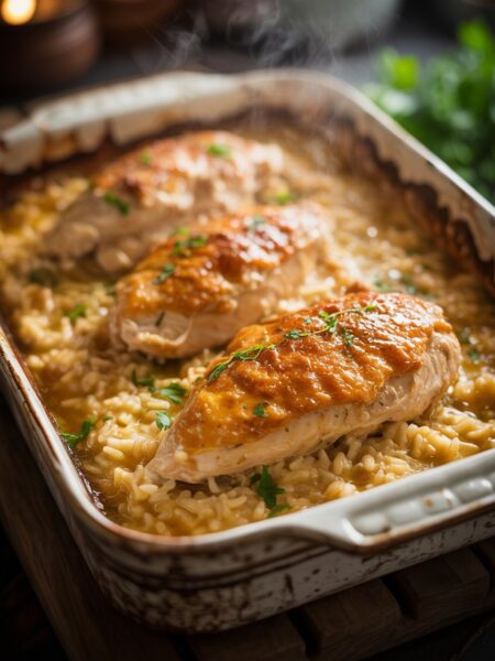 No Peek Chicken and Rice Casserole