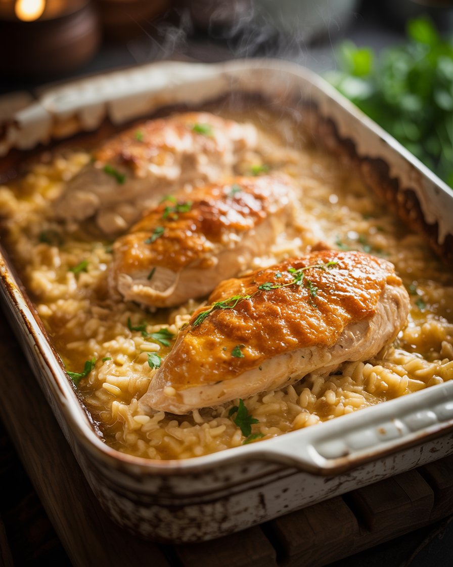 No Peek Chicken and Rice Casserole