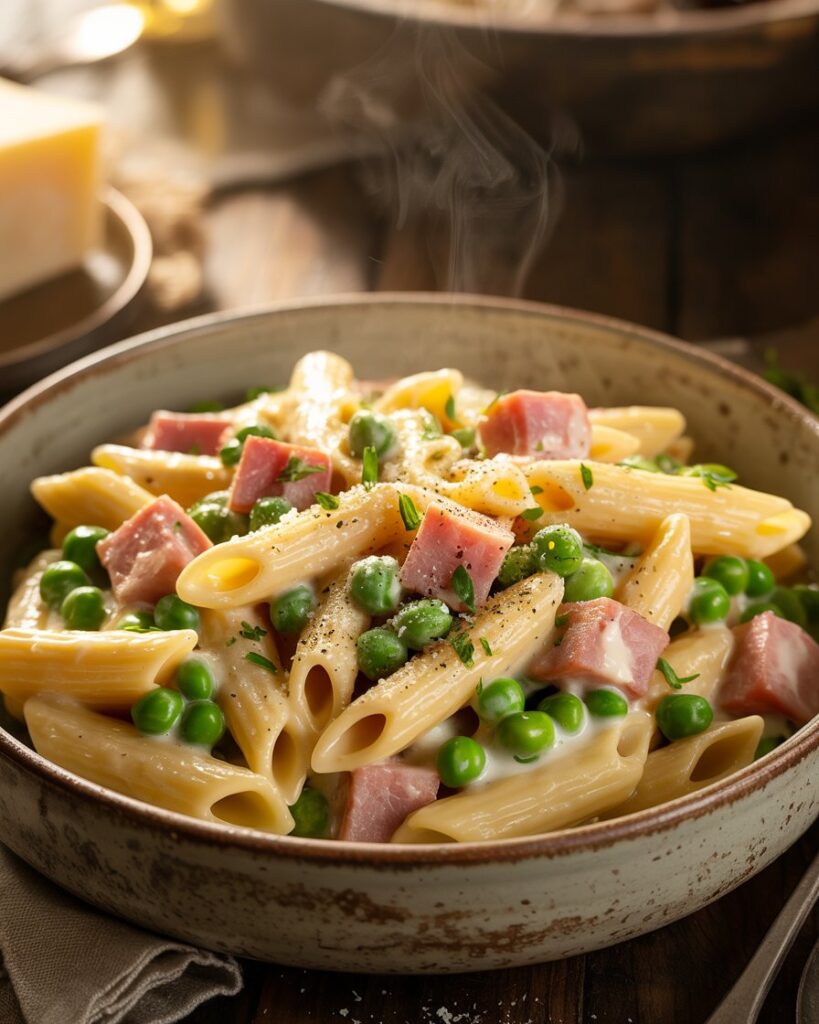 Creamy Ham and Pea Pasta