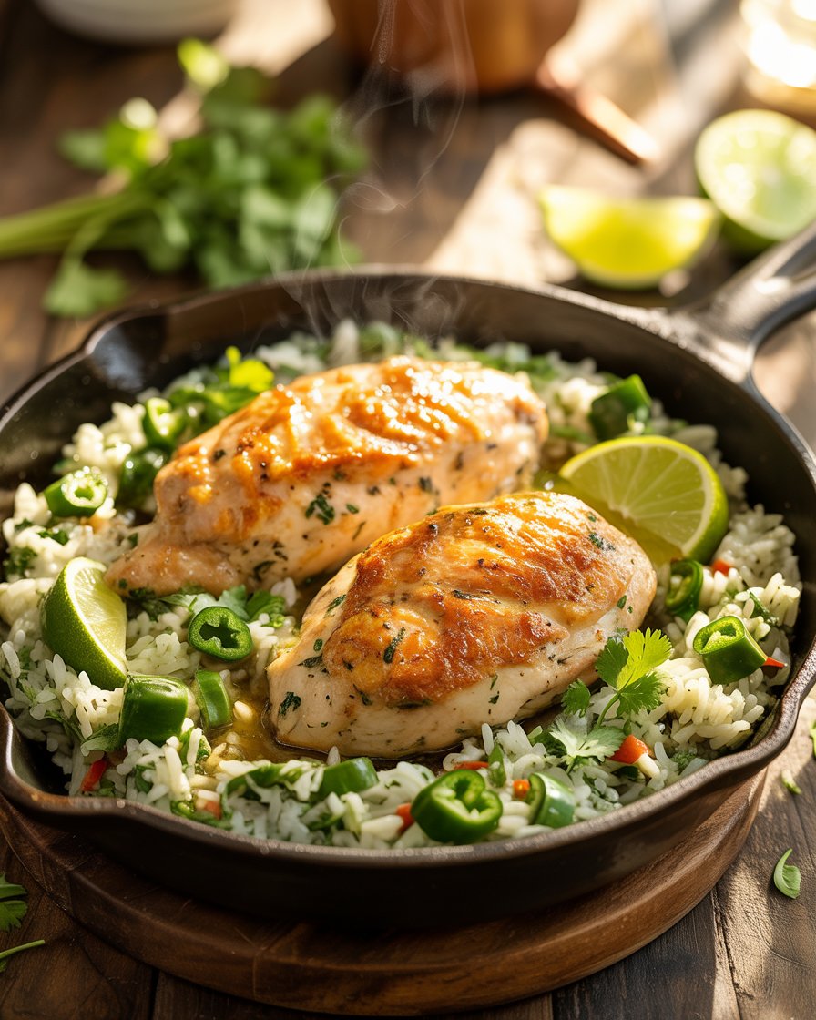 Skillet Chicken With Mexican Green Rice