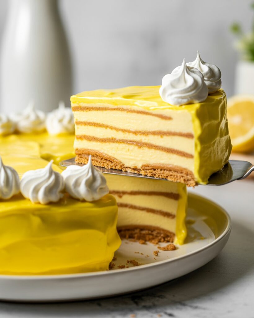 No Bake Lemon Eclair Cake