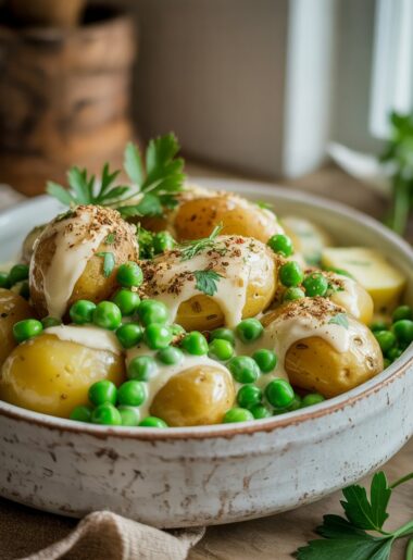 Creamed Potatoes and Peas