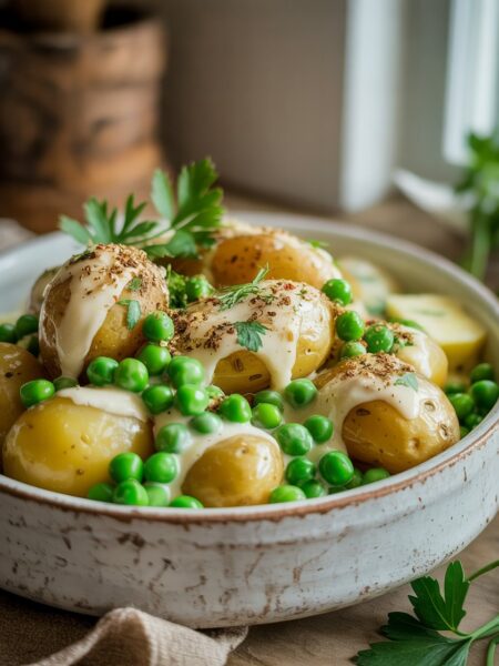 Creamed Potatoes and Peas