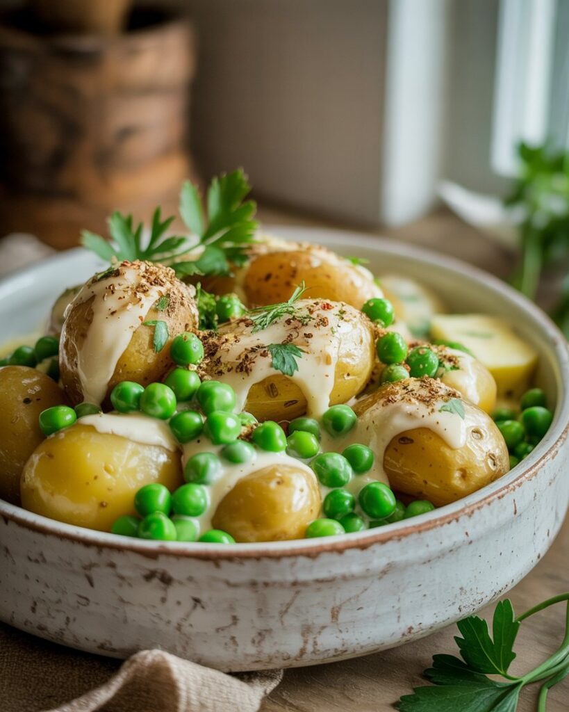 Creamed Potatoes and Peas