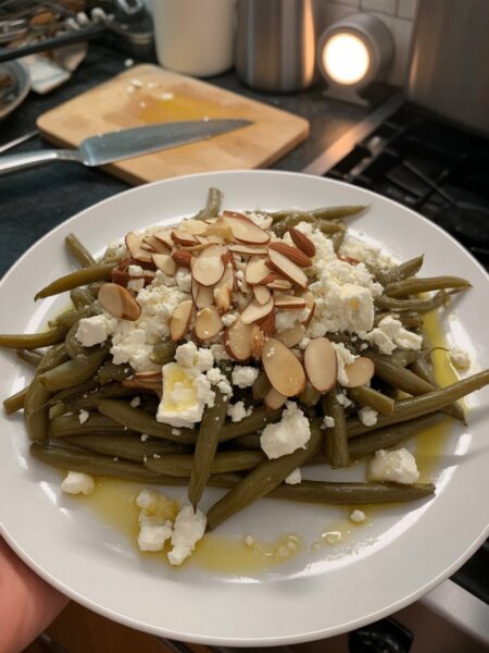 Green Beans Almondine With Feta
