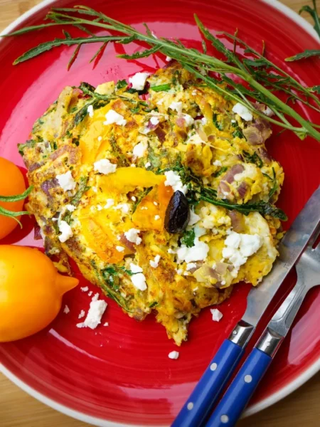 Asparagus Swiss Chard Feta Frittata