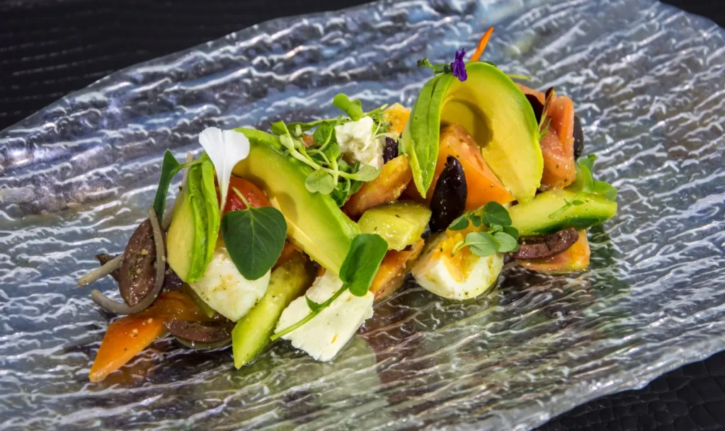 Avocado Salad With Tomato Cucumber Mozzarella