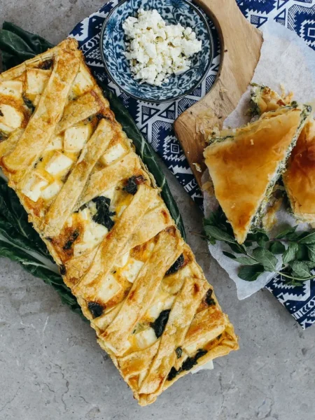 Baked Feta Spinach Artichoke Dip