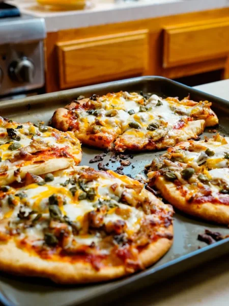 Cheesy Olive Pizza With Mushrooms And Burrata