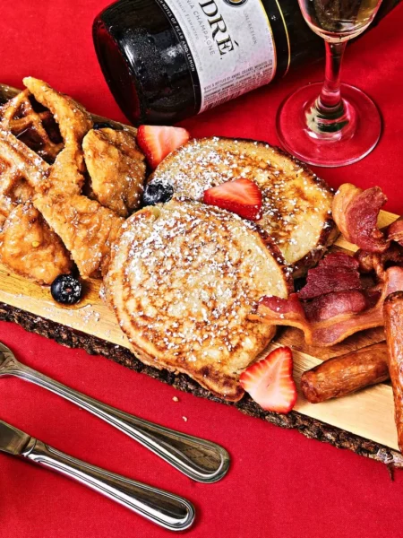 Chicken And Waffles With Spicy Maple Syrup