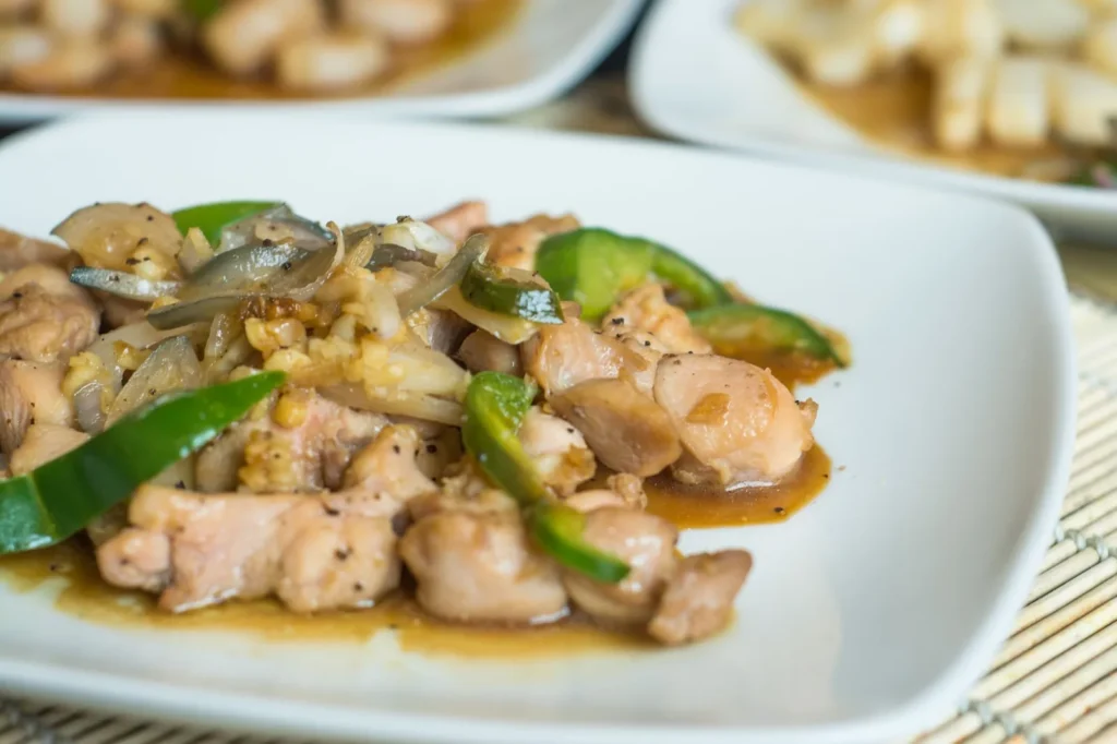 Chicken Sauteed With Bay Leaves Rosemary Garlic And Onion