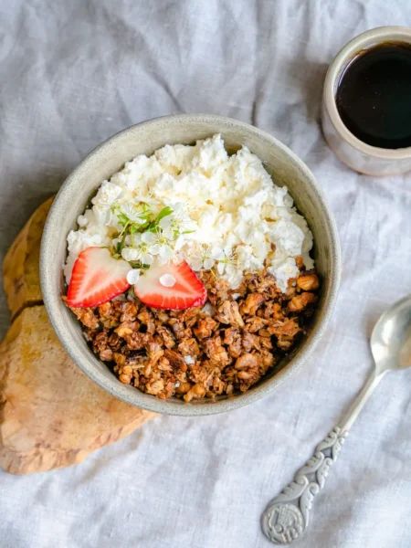 Chocolate Banana Protein Pudding With Cottage Cheese