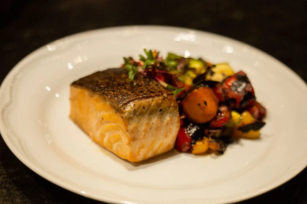 healthy salmon recipe with roasted vegetables