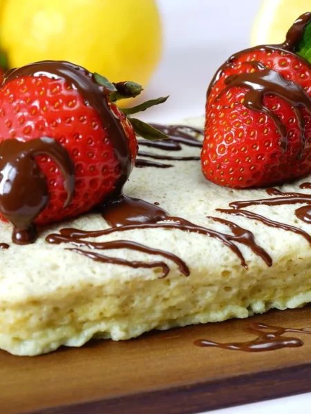 Lemon Poppyseed Pudding Cake Strawberry Topping