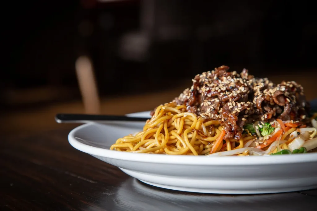 Mongolian Ground Beef Noodles