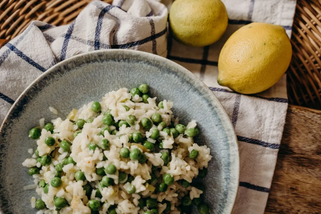 Mushroom Risotto With Peas