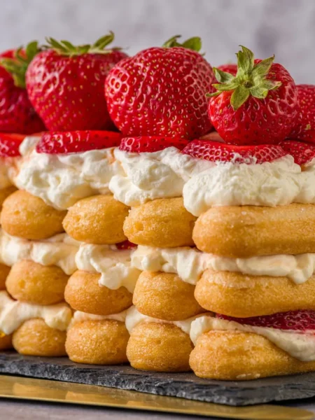 No Bake Strawberry Heaven Cake