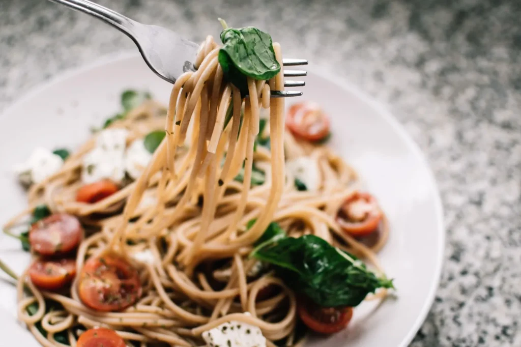 Pasta With Roasted Tomatoes Feta And Basil