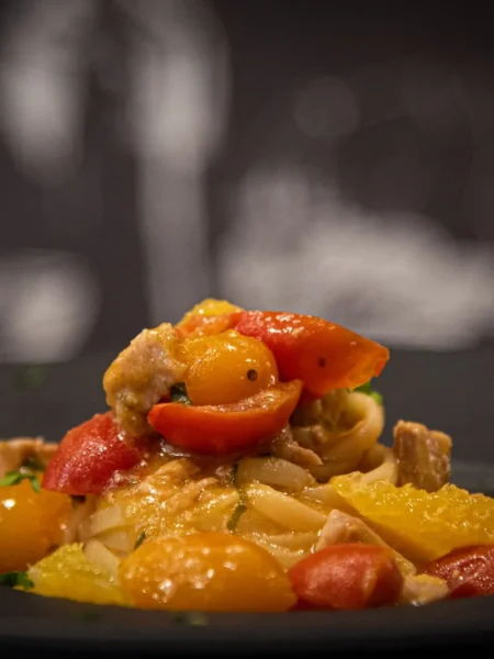 Pasta With Swordfish And Cherry Tomato Sauce
