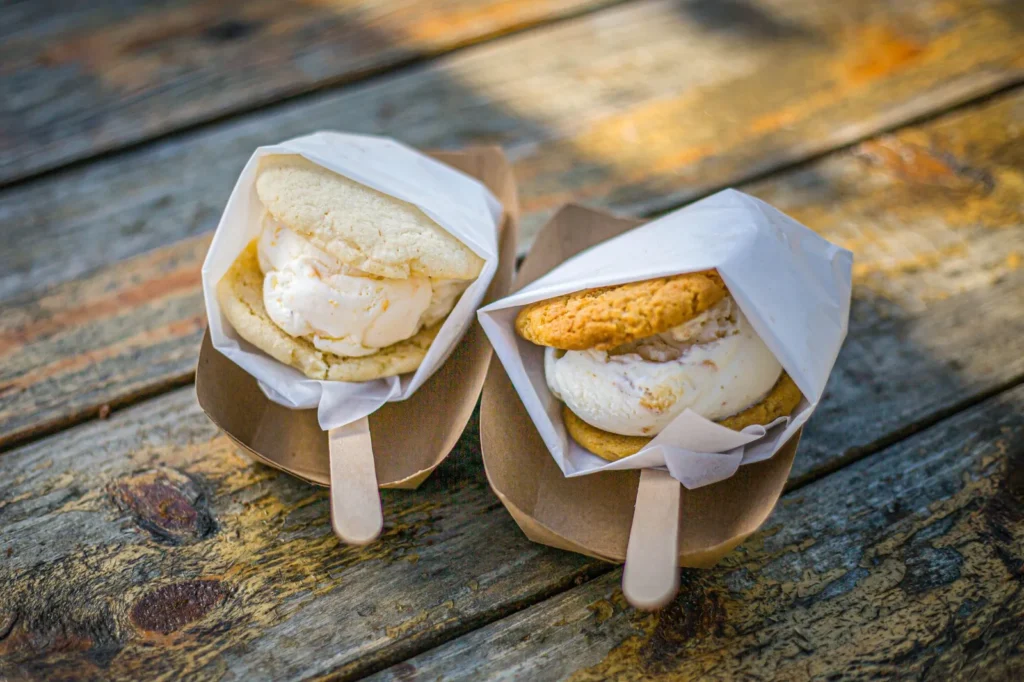 Pina Colada Cookie Ice Cream Sandwiches