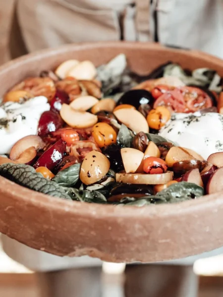 Proscuitto Burrata And Grilled Peach Salad
