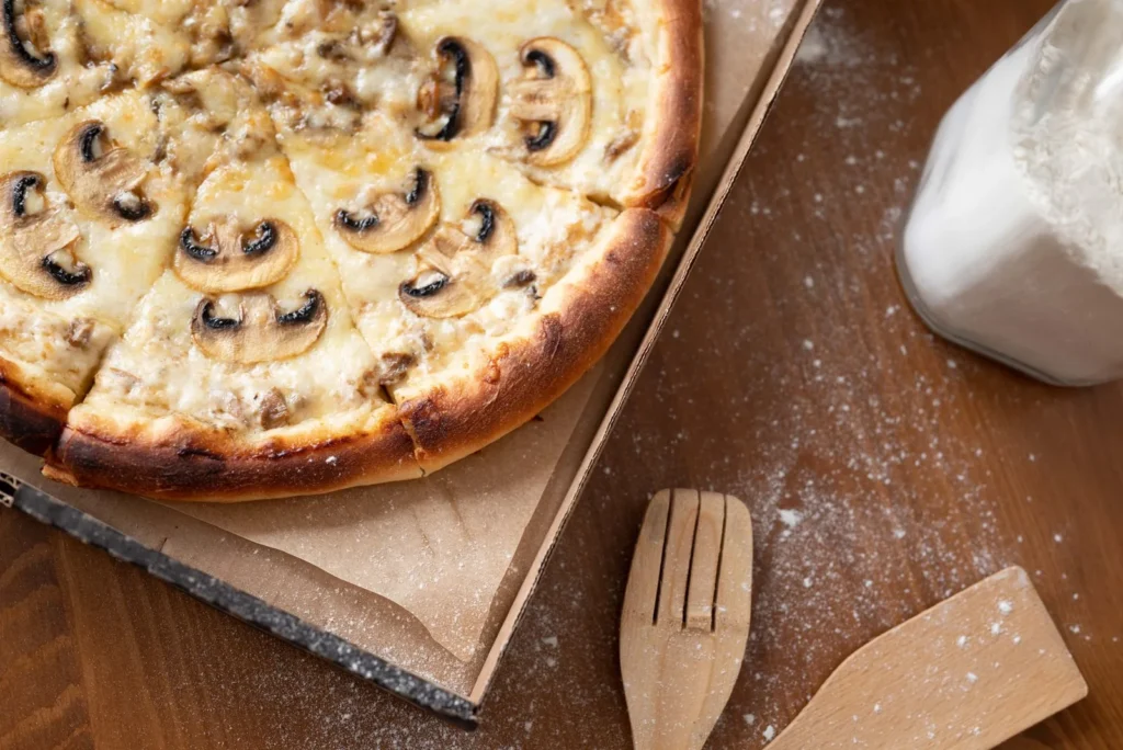 Ricottamushroom Pita Pizza