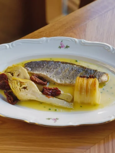 Roast Halibut With Artichokes