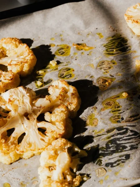 Roasted Cauliflower With Pancetta Olives