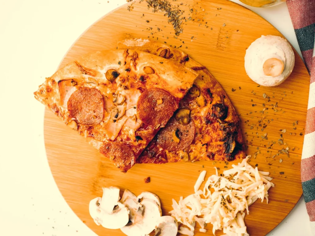 Roasted Mushroom And Pepperoni Pizza