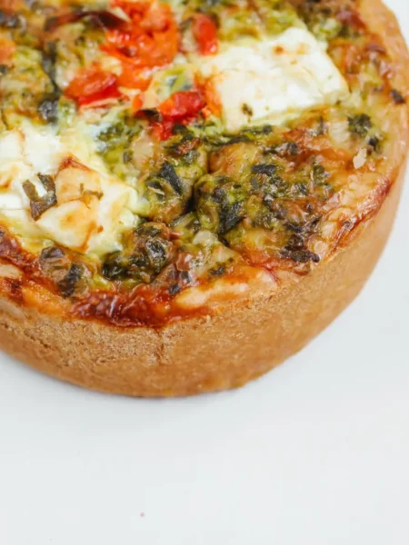 Roasted Vegetable And Feta Quiche