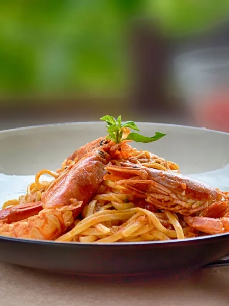 Shrimp Marinara With Spaghetti