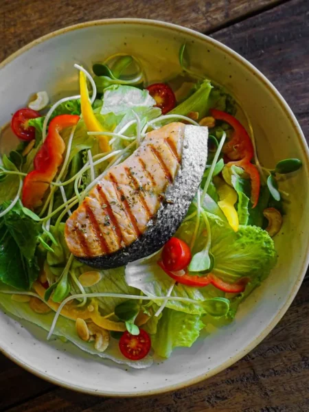 Slow Roasted Citrus Salmon With Herb Salad