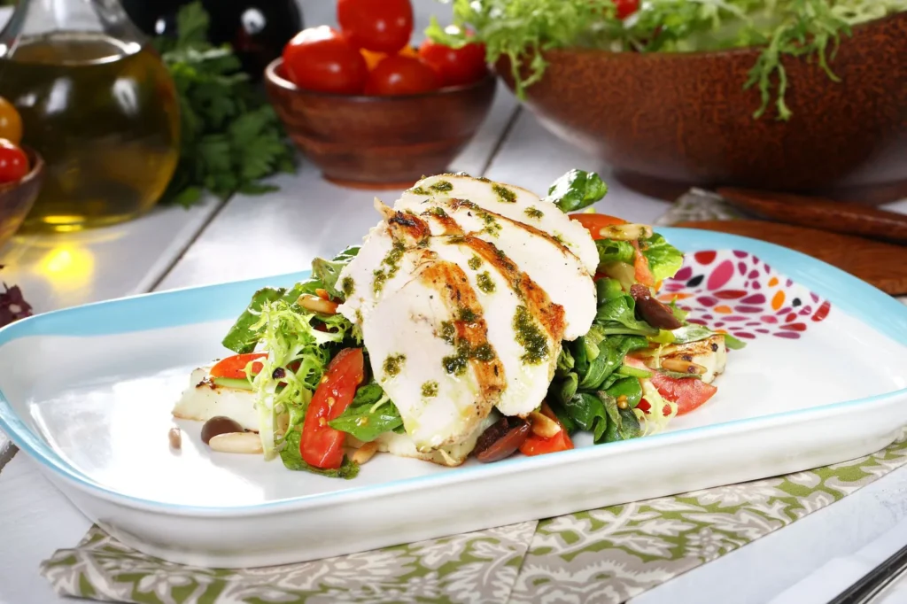 Vinegar Chicken With Crushed Olive Dressing