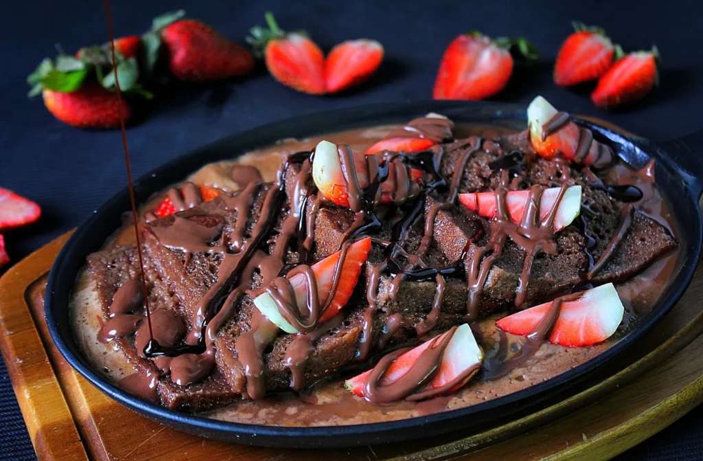 Warm Dark Chocolate Sauce With Fresh Fruit